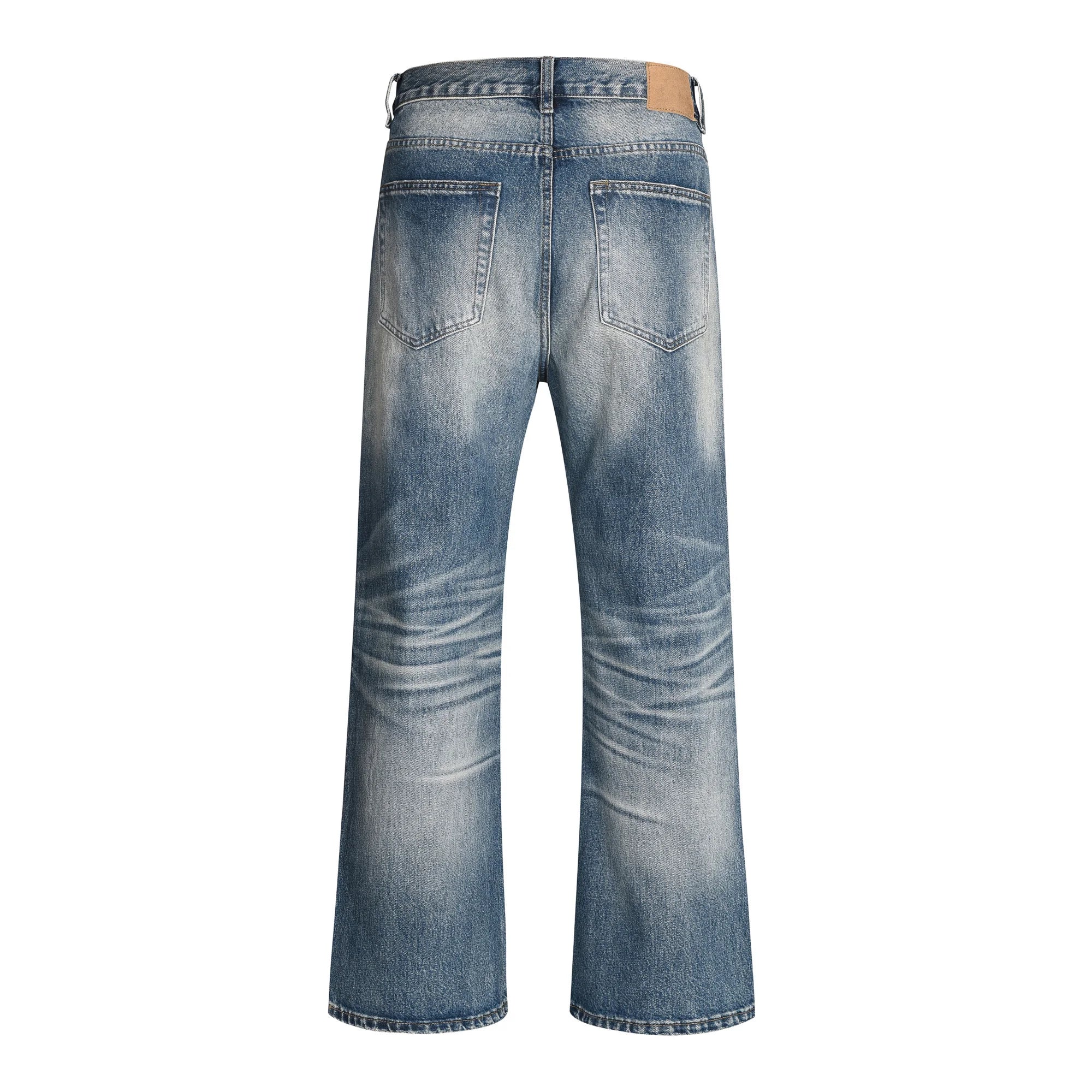 Vintage Wash Straight-Leg Denim Jeans