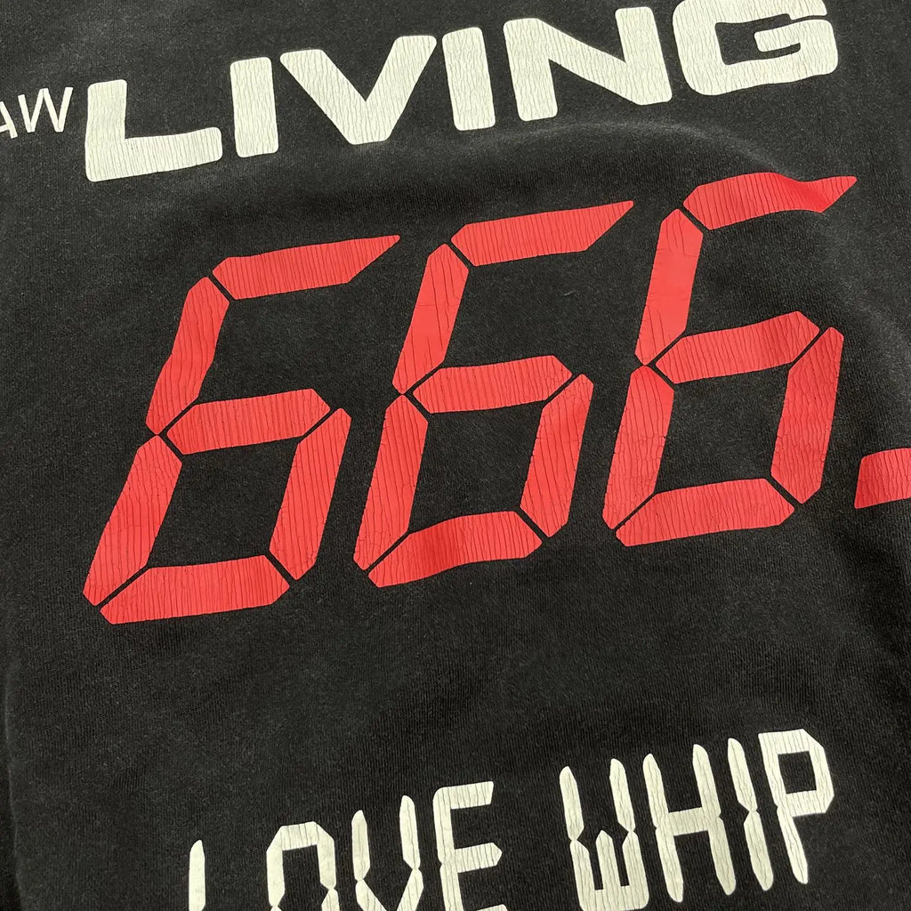 Black 666 Number Graphic Oversized Sweatshirt