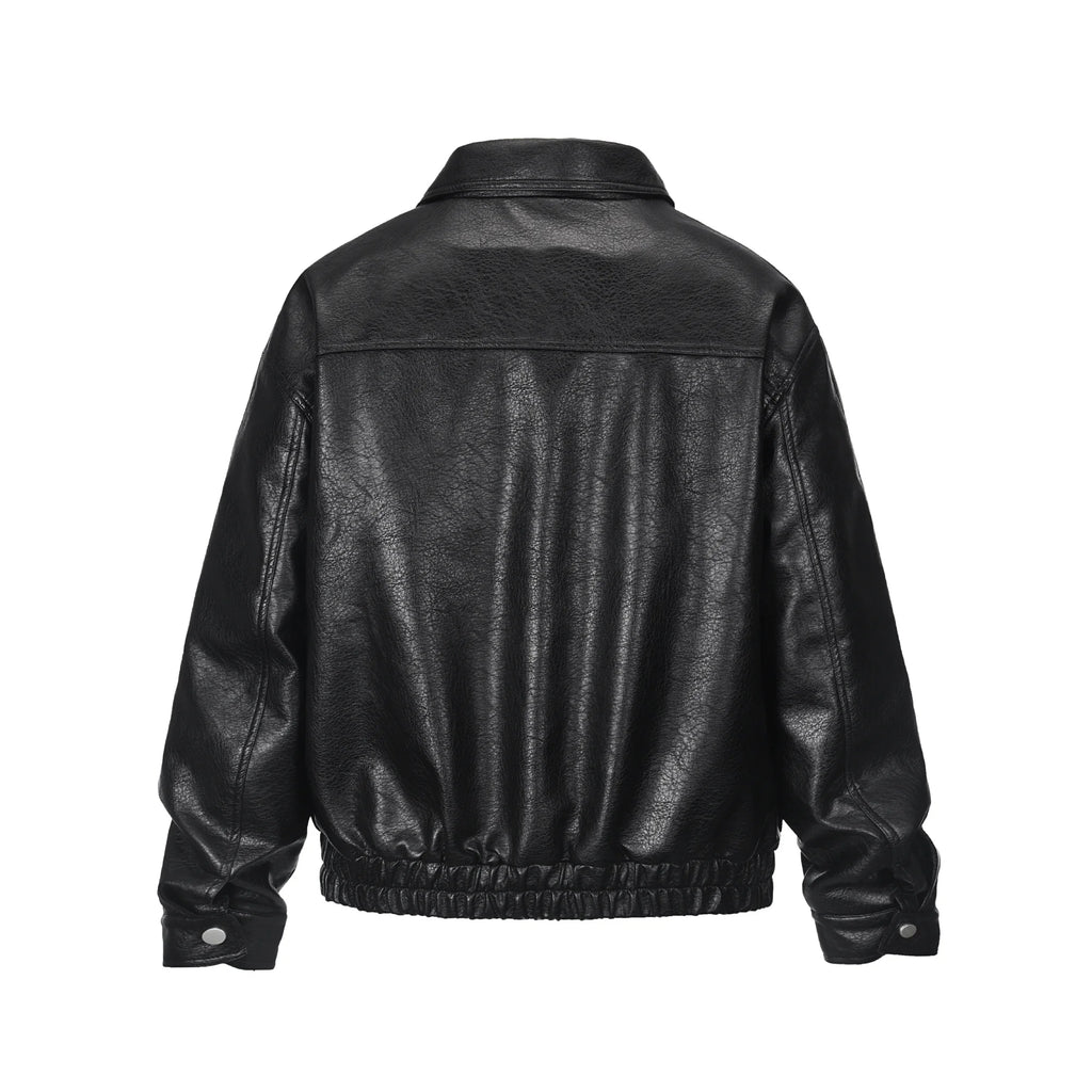 Vintage Leather Zip Jacket