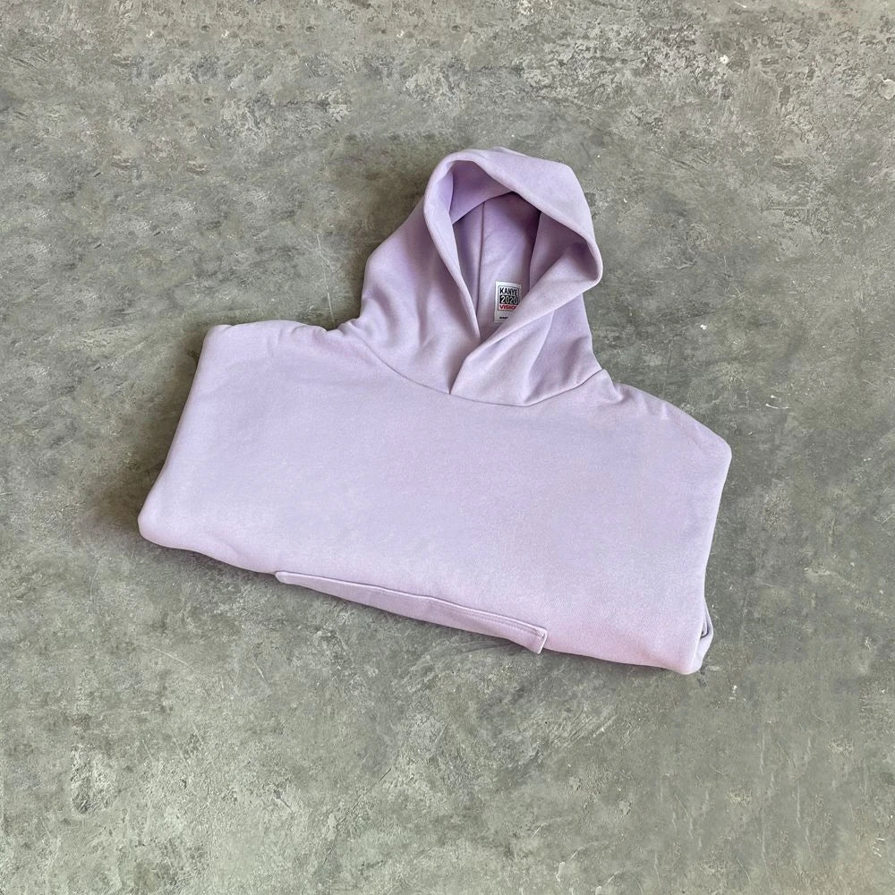 Pale Lavender Cropped Oversized Hoodie