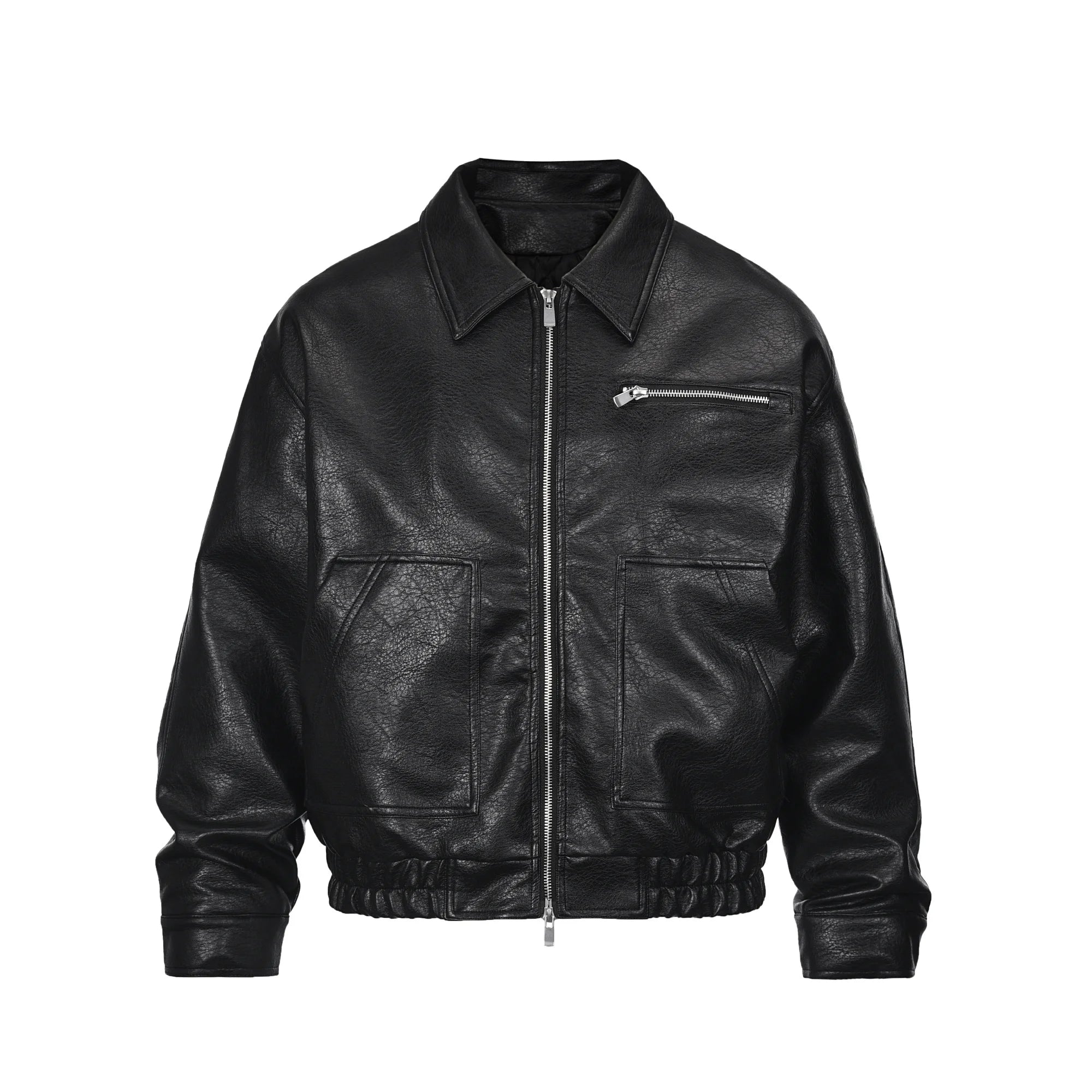 Vintage Leather Zip Jacket