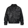 Vintage Leather Zip Jacket