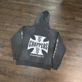 Vintage Washed Cross Graphic Oversized Hoodie
