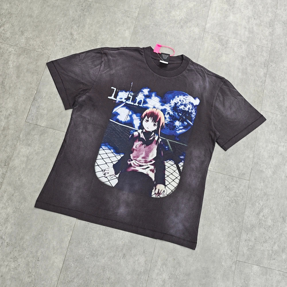 Anime Girl Graphic Vintage T-Shirt