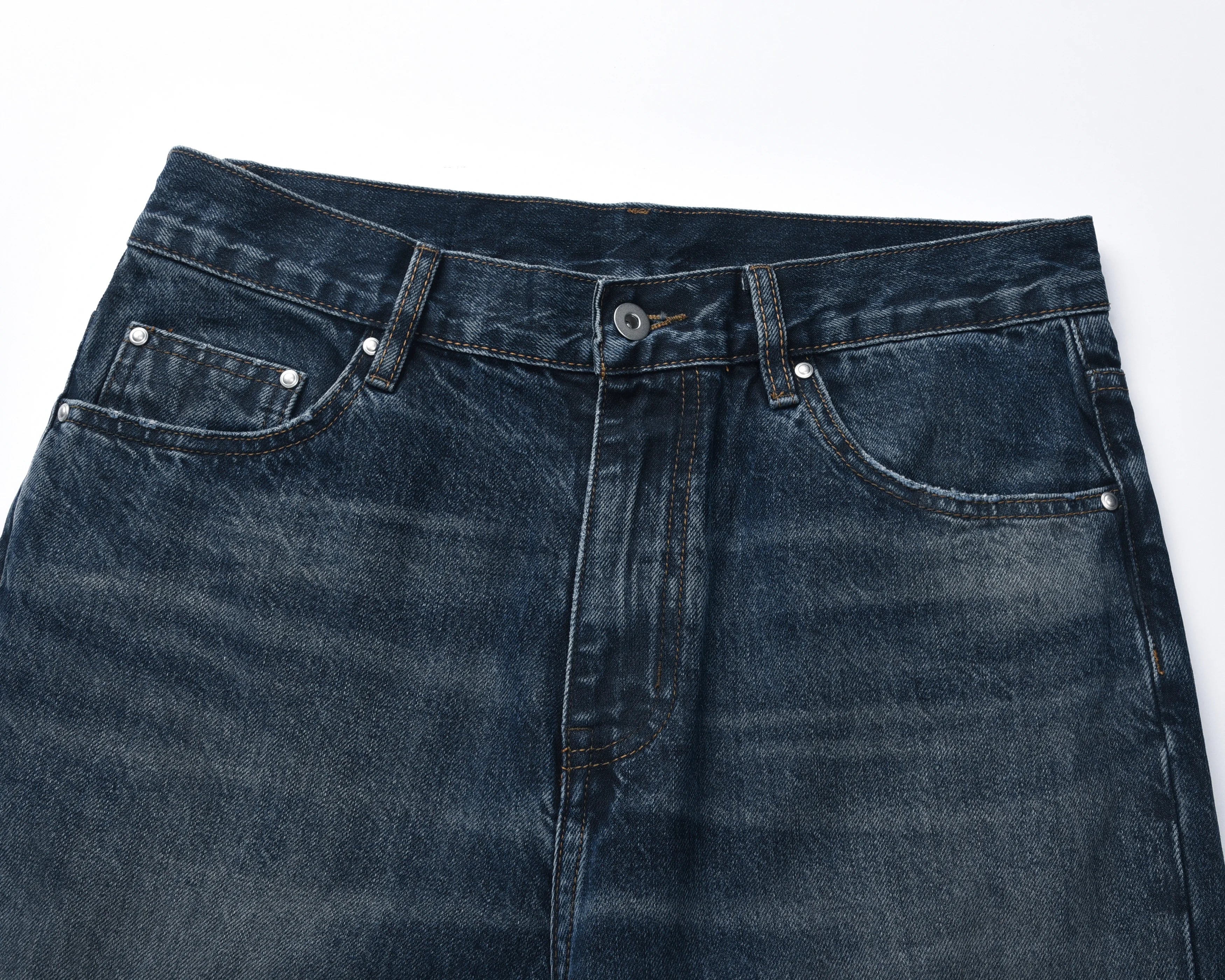 Slight Flare Straight-Leg Denim Jeans