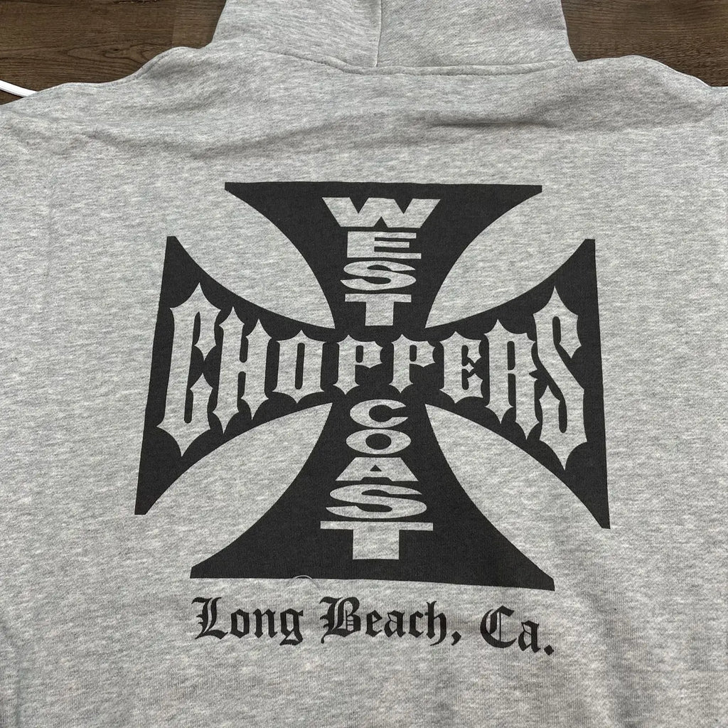 Heather Gray Gothic Cross Oversized Hoodie