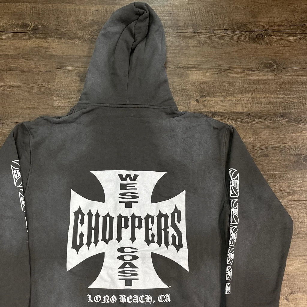 Vintage Washed Cross Graphic Oversized Hoodie