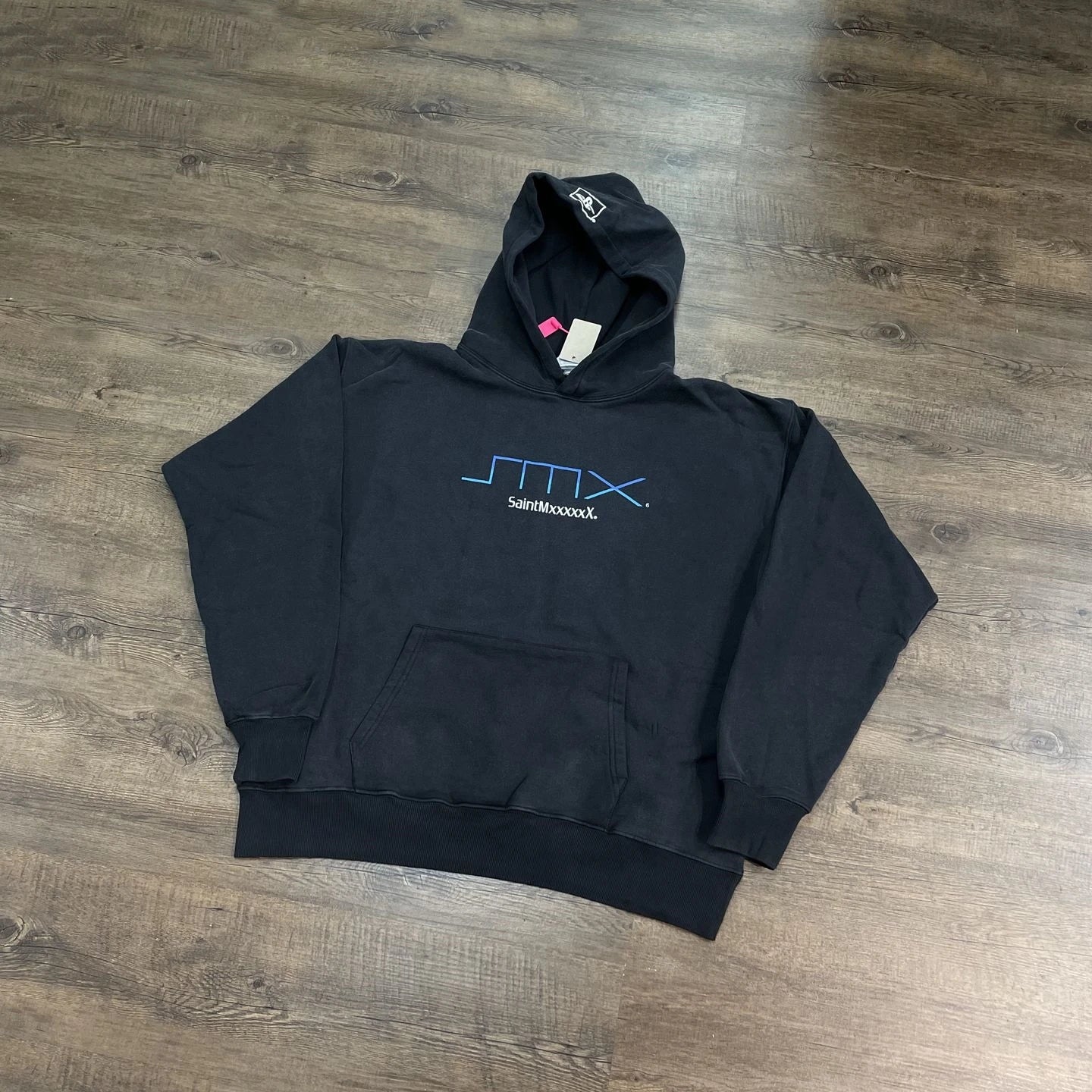 Black Minimal Logo Oversized Hoodie