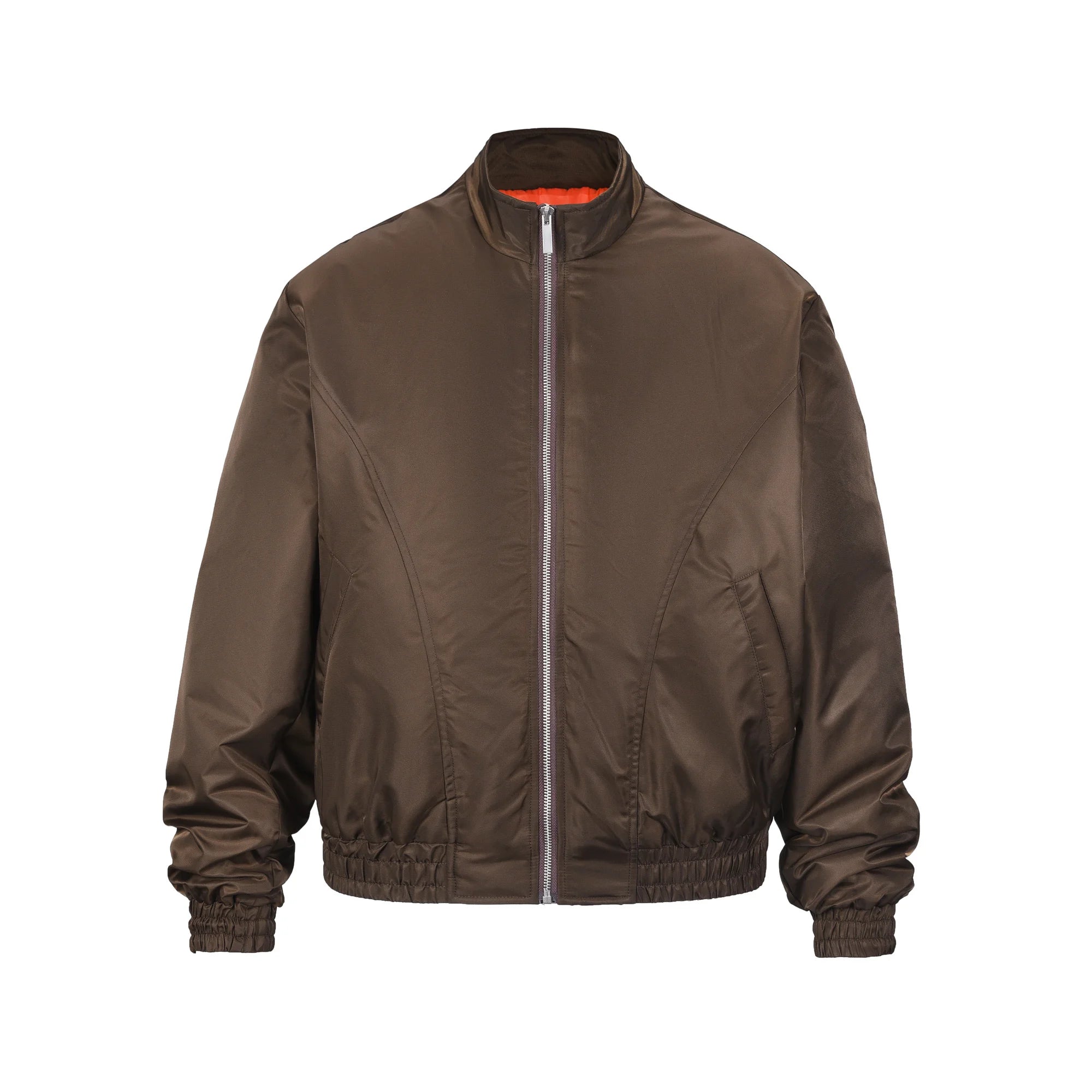 Brown Stand Collar Padded Jacket