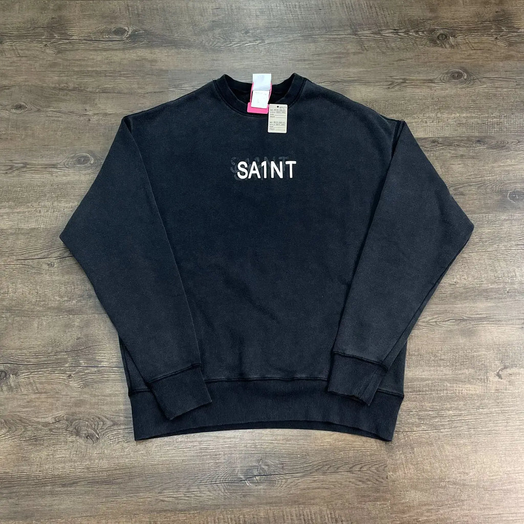Black SA1NT Logo Oversized Sweatshirt