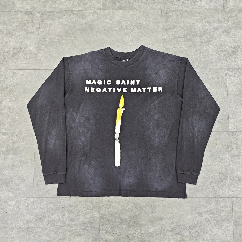 Candle Graphic Oversized Long Sleeve T-Shirt