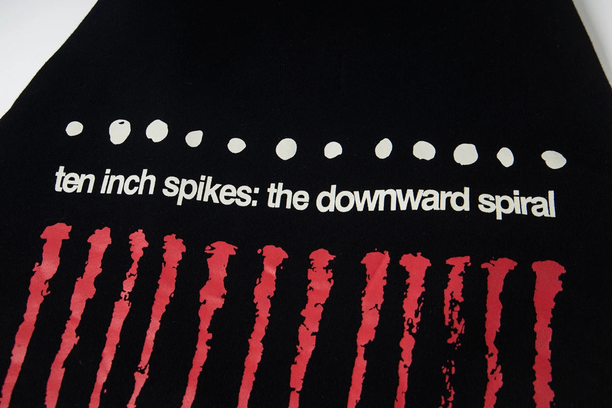 Black Downward Spiral Graphic Zip Hoodie
