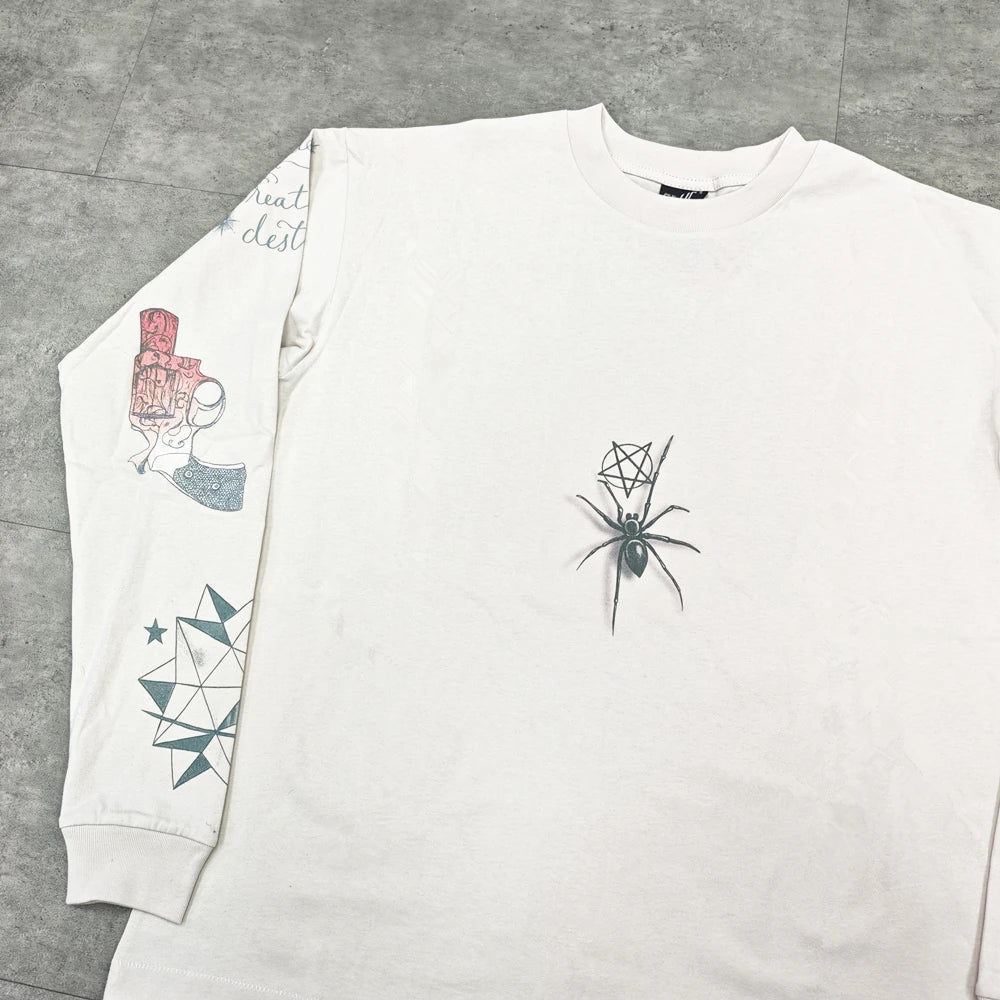 Angel Wings Cherub Graphic Long Sleeve T-Shirt