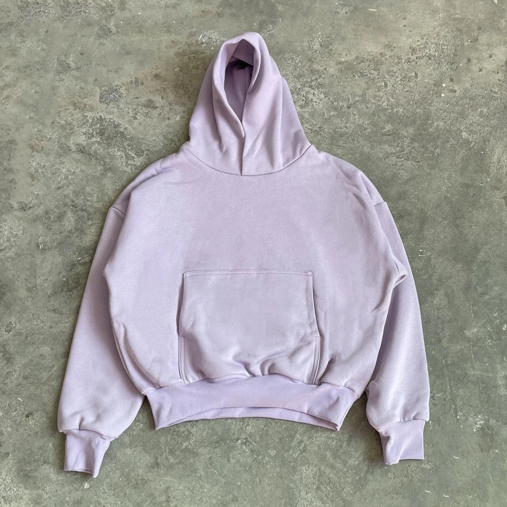 Pale Lavender Cropped Oversized Hoodie