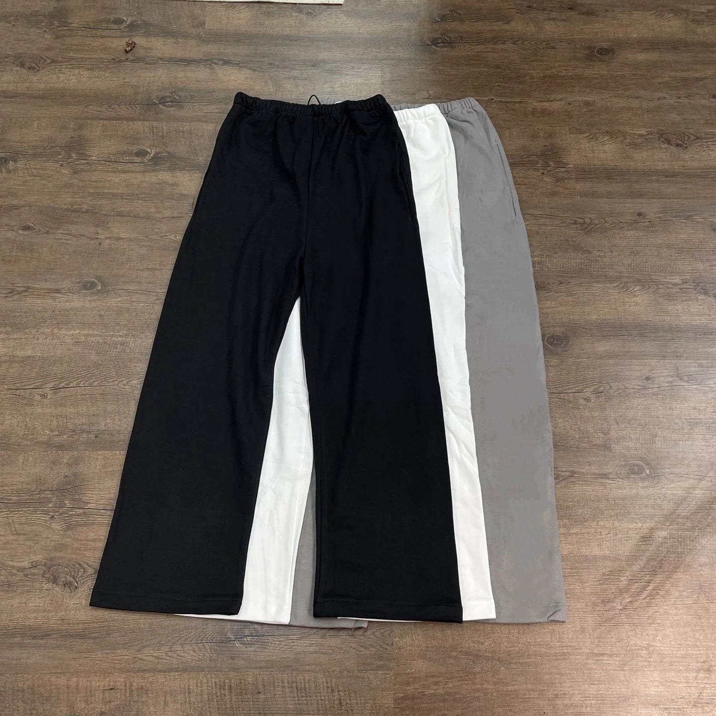 Solid Wide-Leg Casual Pants