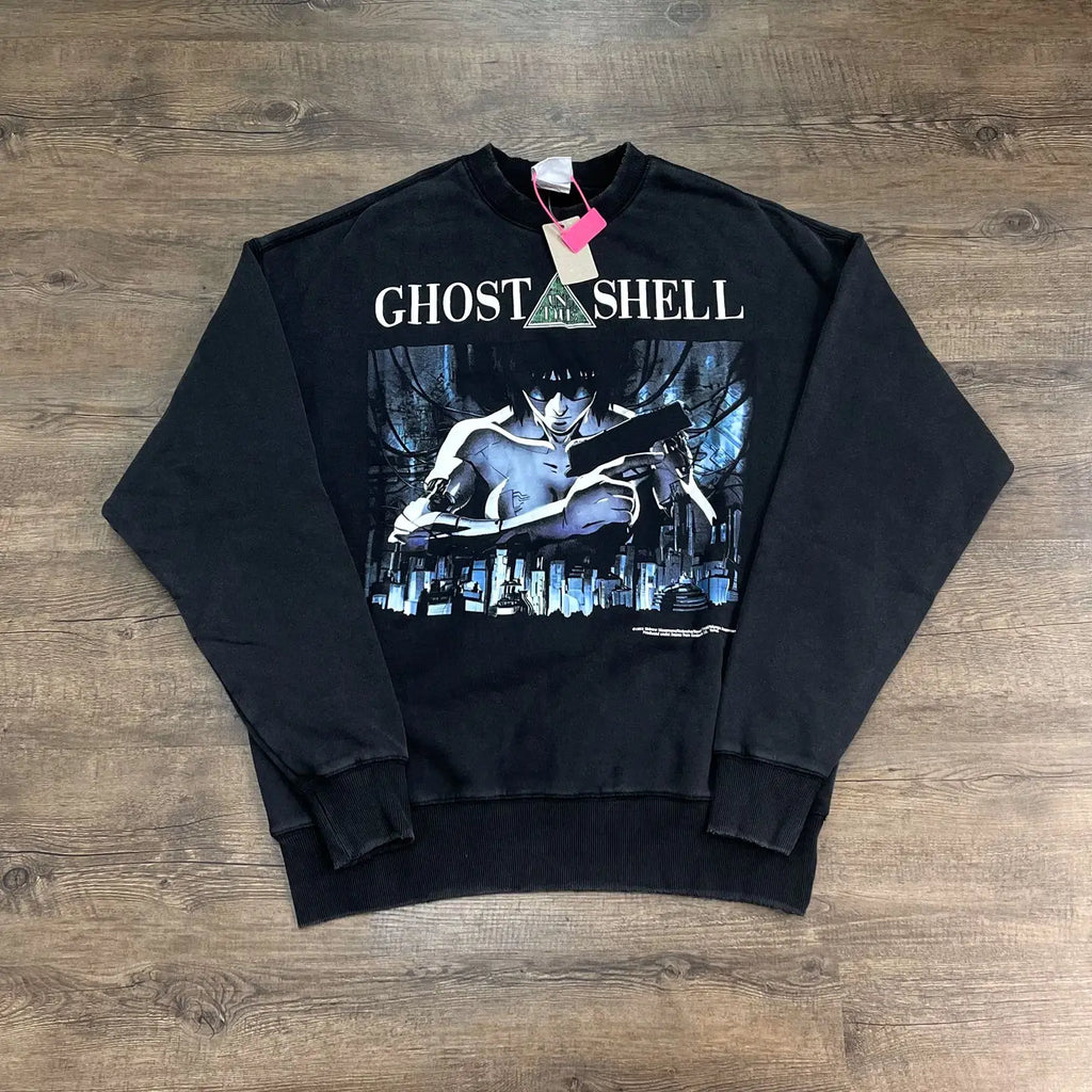 Cyber Anime Graphic Oversized Sweatshirt