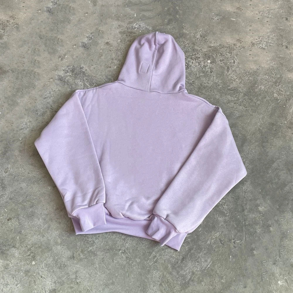 Pale Lavender Cropped Oversized Hoodie