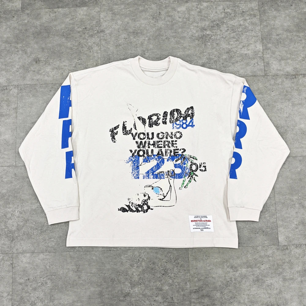 Florida 123 Text Graphic Long Sleeve T-Shirt
