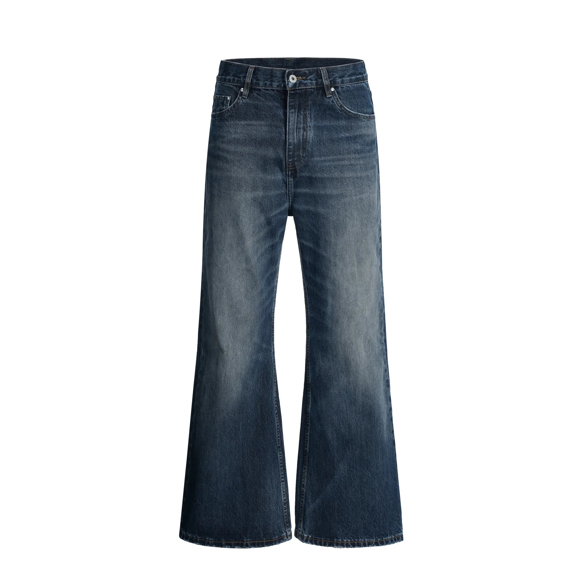 Slight Flare Straight-Leg Denim Jeans