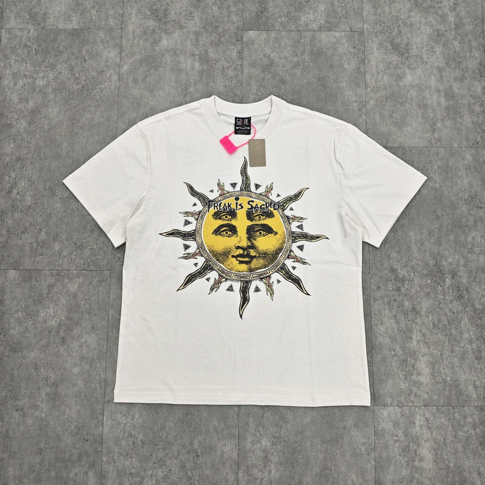 Sun Face Graphic Vintage T-Shirt