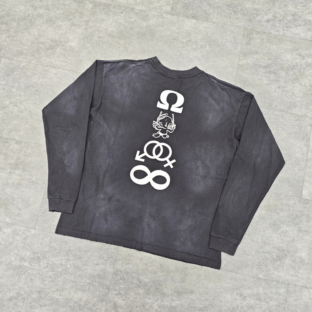 Candle Graphic Oversized Long Sleeve T-Shirt