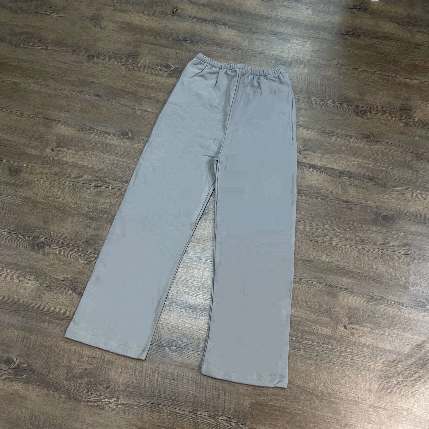Solid Wide-Leg Casual Pants