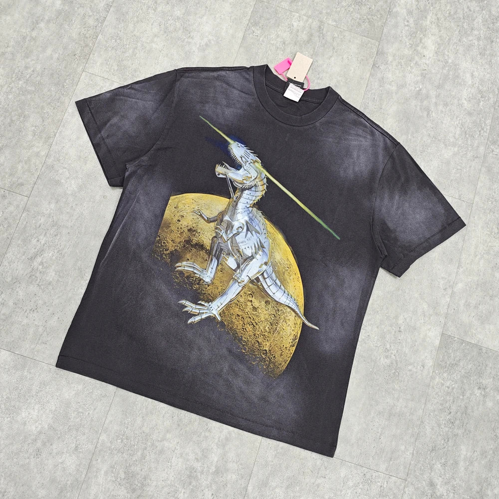 Moon Rider Dinosaur Graphic T-Shirt