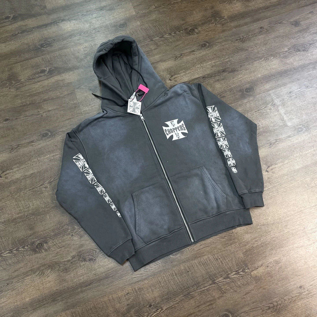 Vintage Washed Cross Graphic Oversized Hoodie