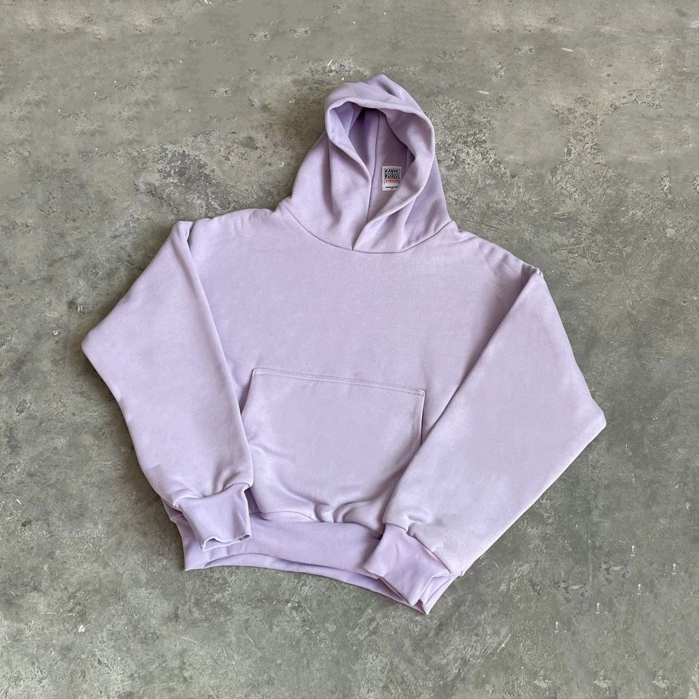 Pale Lavender Cropped Oversized Hoodie