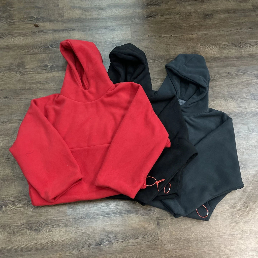 Solid Color Double-Fabric Oversized Hoodie