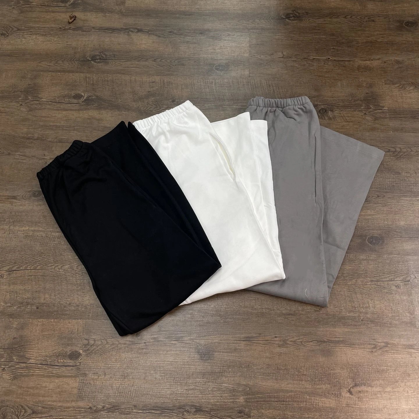 Solid Wide-Leg Casual Pants