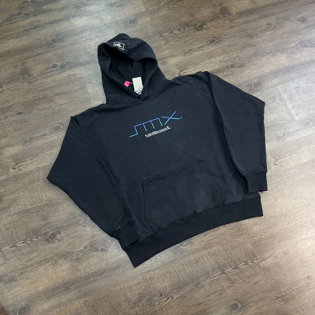 Black Minimal Logo Oversized Hoodie