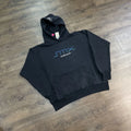 Black Minimal Logo Oversized Hoodie