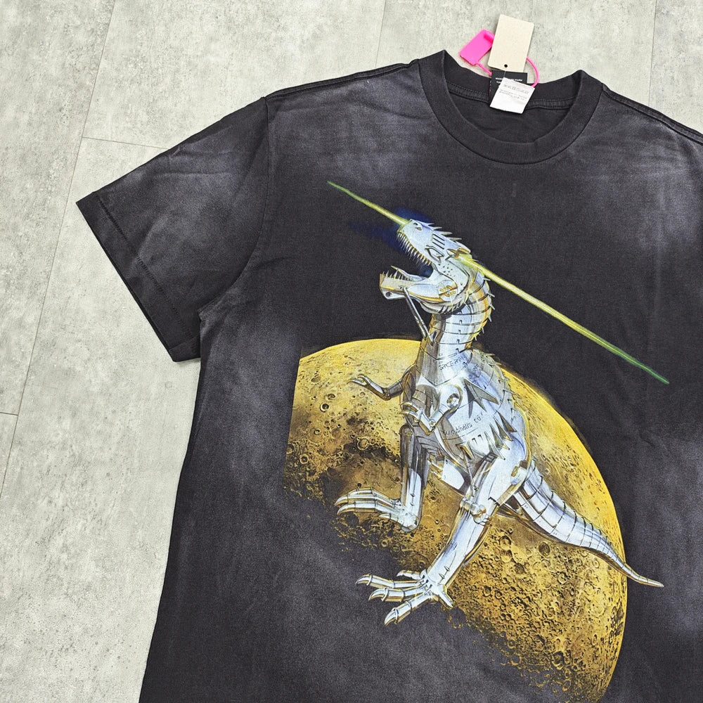 Moon Rider Dinosaur Graphic T-Shirt