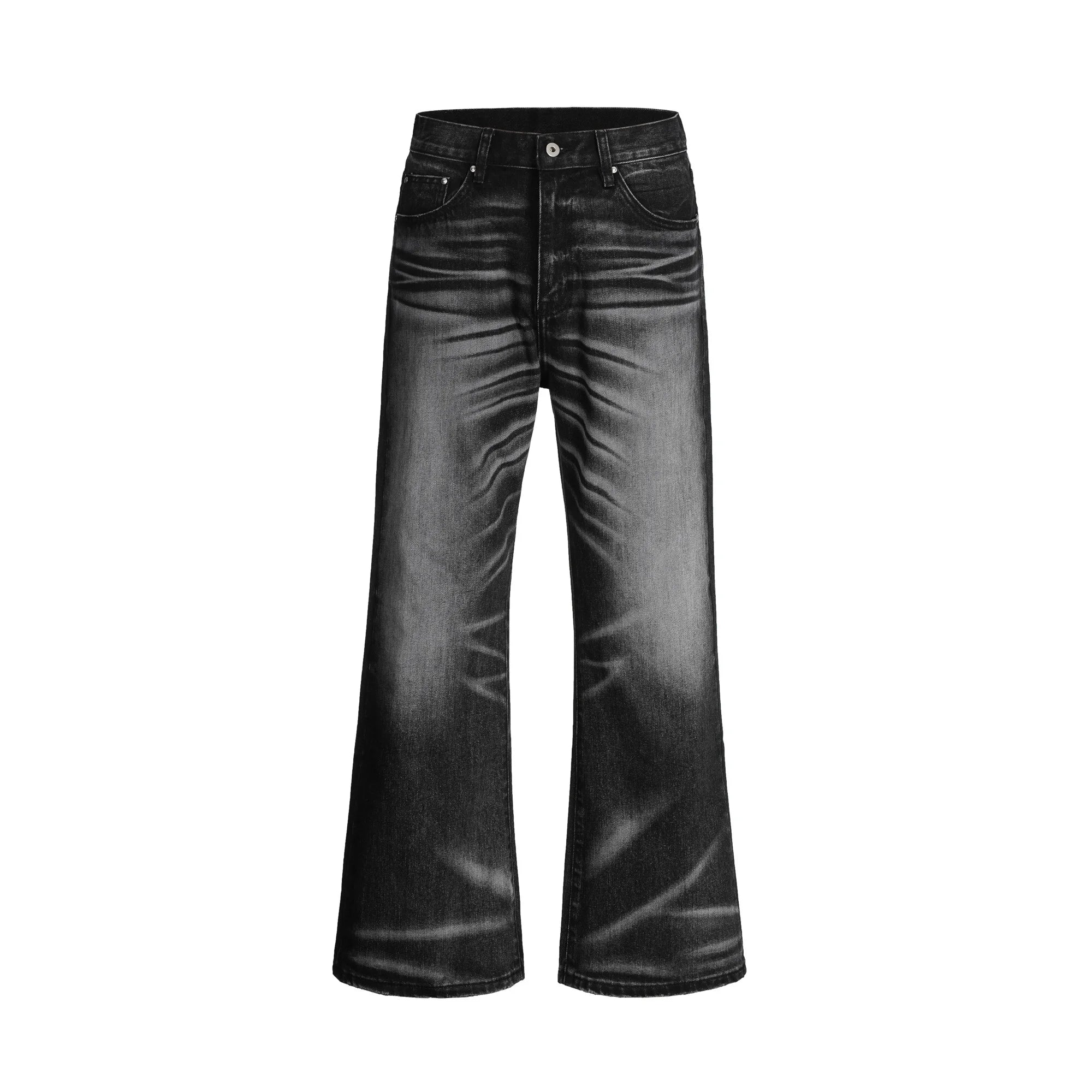 Vintage Wash Straight-Leg Denim Jeans